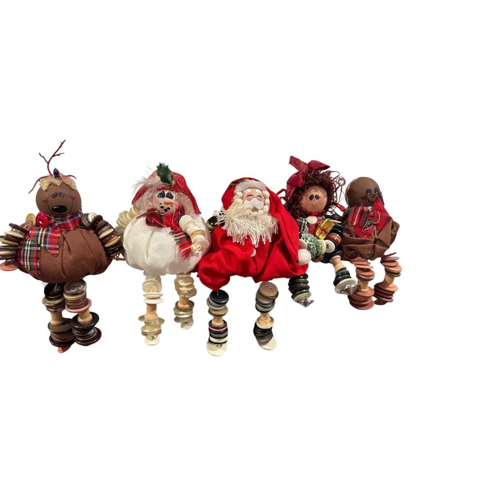 Handmade Christmas Button Shelf Sitters